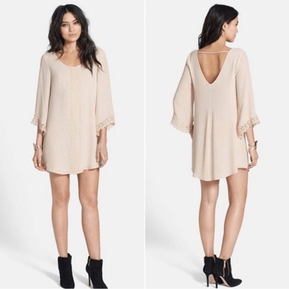 ASTR The Label Cream Boho Shift Dress